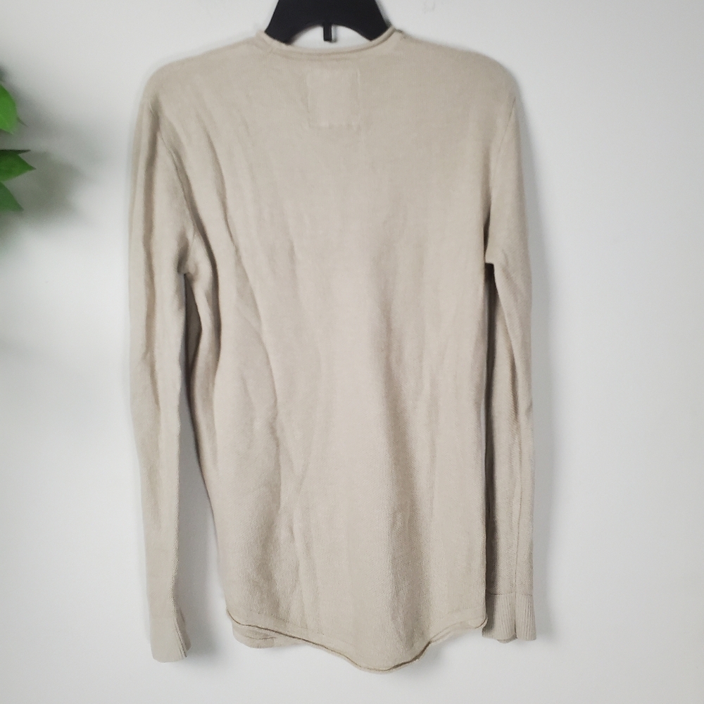 Hollister Men's Beige Cream Long Sleeve Knit Shirt Size Small - Picture 5 of 8